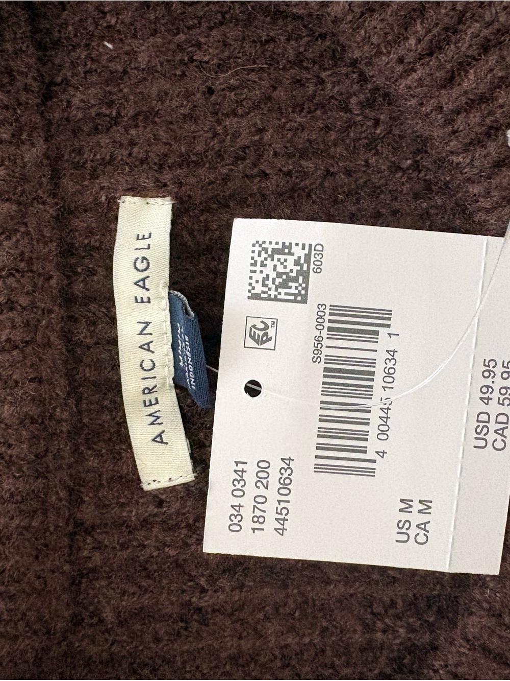 American Eagle Outfitters Brown Cable-Knit Crewneck Sweater Vest - Picture 2 of 2